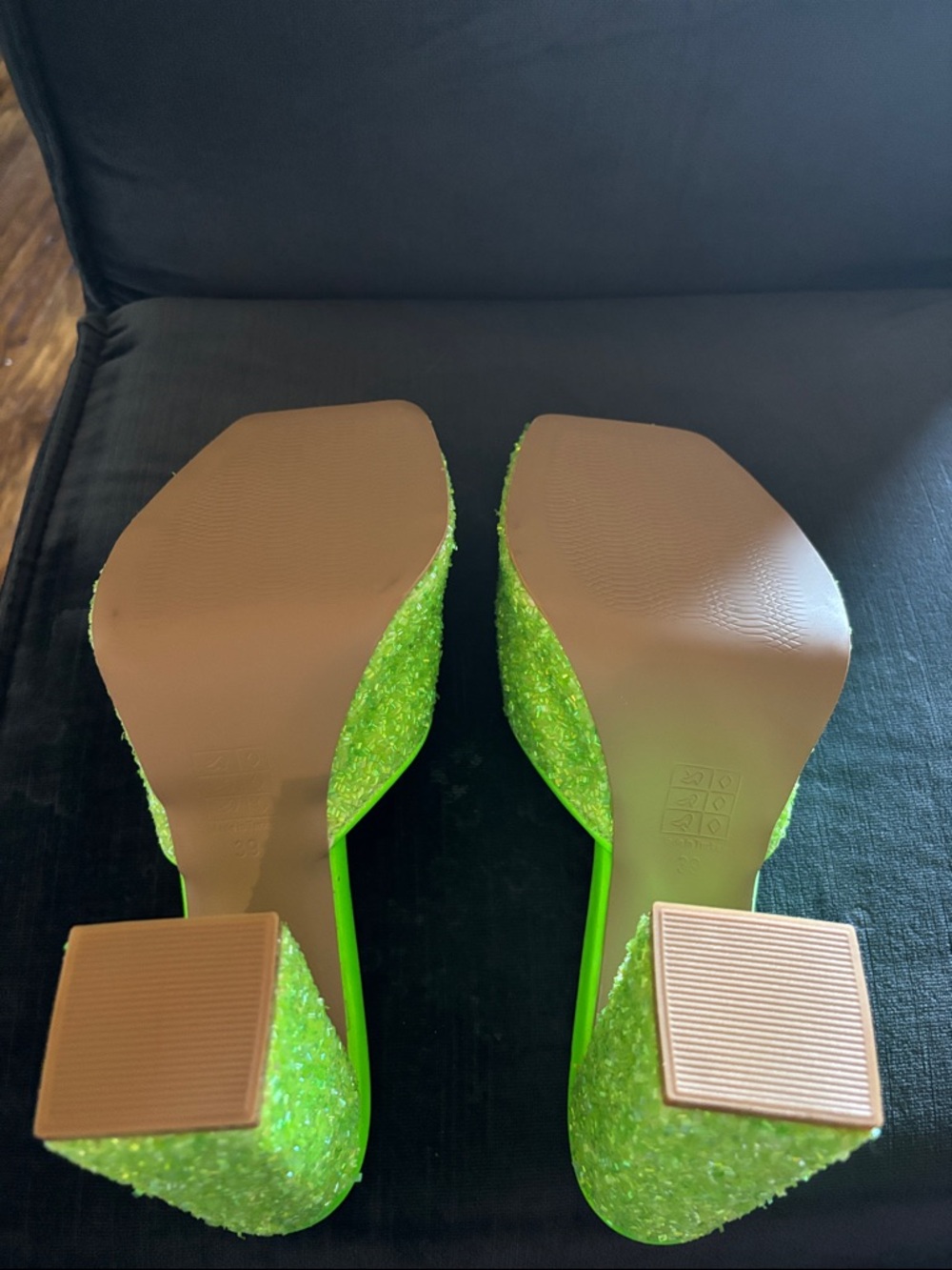 Nasty Gal Lime Neon Beaded Slide Mules - Picture 5 of 6